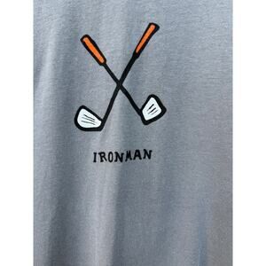 Comfort Color Tees "Iron Man" T-Shirt Large Light Blue/Gray Blue Color